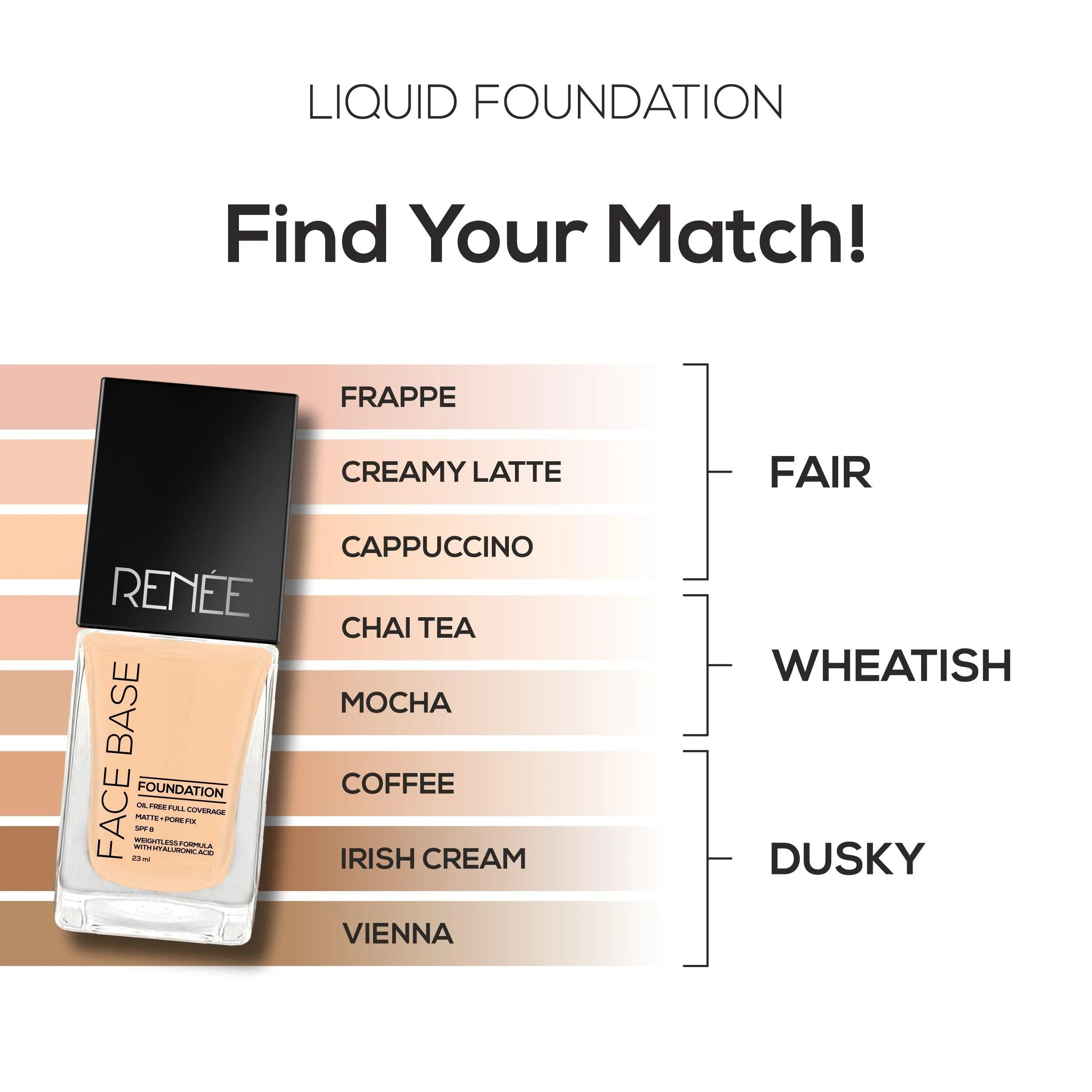 RENEE Face Base Liquid Foundation, 23 ml - Image 6
